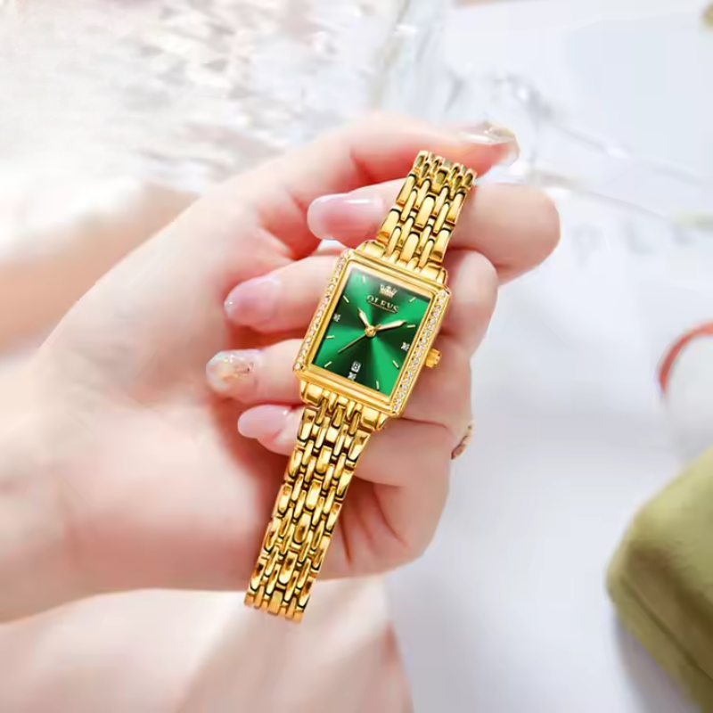 Reloj de Lujo Minimalista para Mujer – Dial Verde