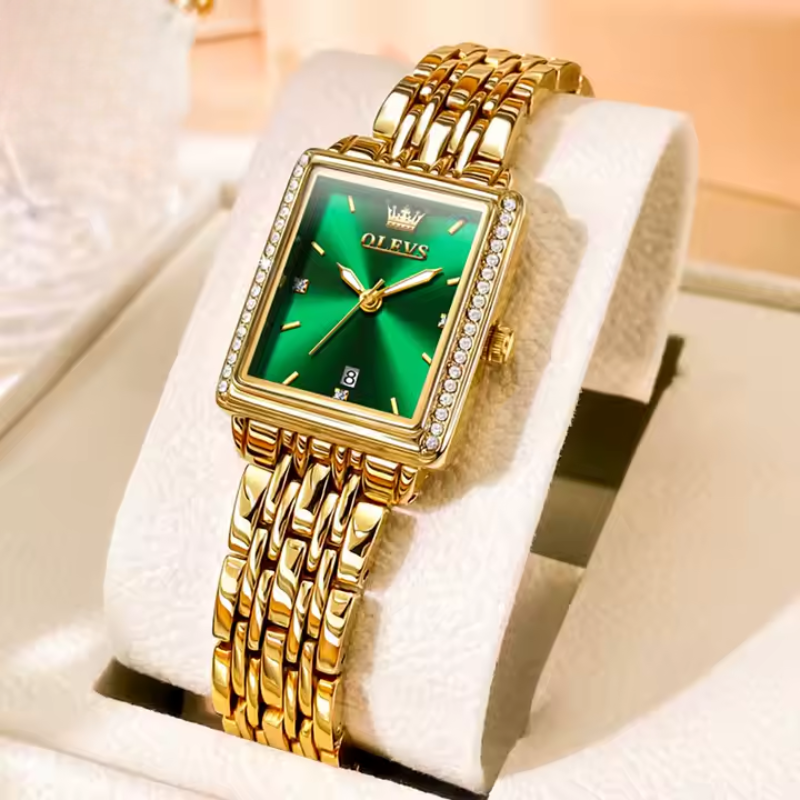 Reloj de Lujo Minimalista para Mujer – Dial Verde