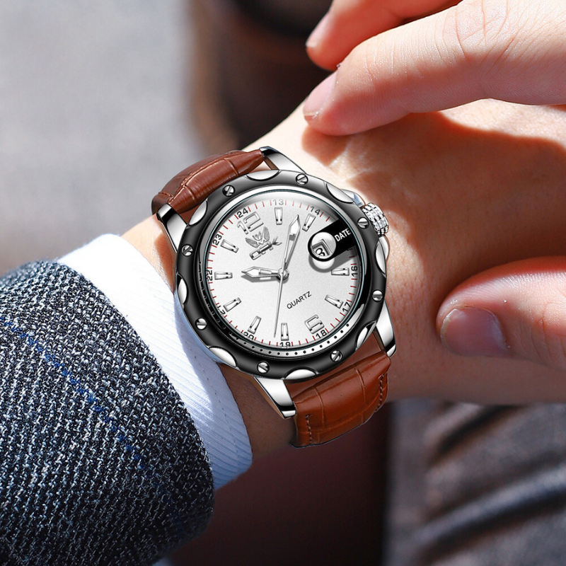 VT-Reloj de pulsera correa de cuero - Estilo Casual