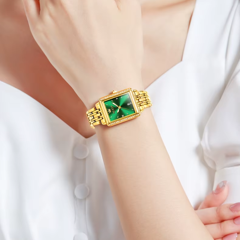 Reloj de Lujo Minimalista para Mujer – Dial Verde