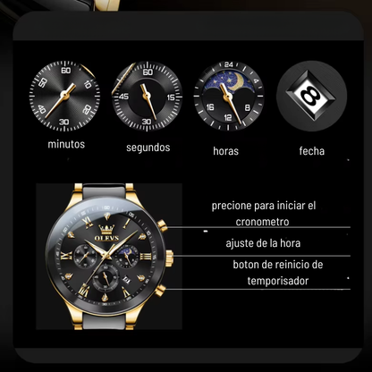 Reloj de Cuarzo Fase Lunar - 9512