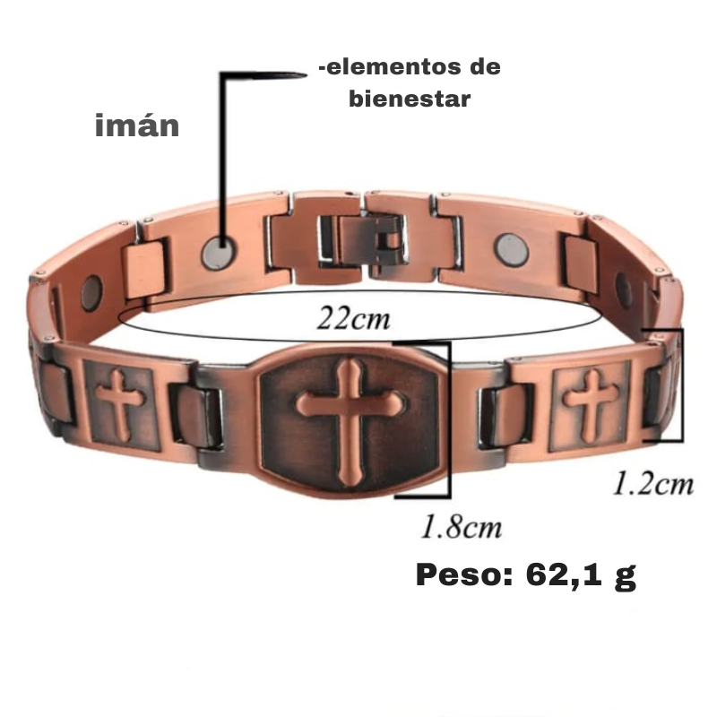 Pulsera Magnética de Cobre (Diseño Cruzado)