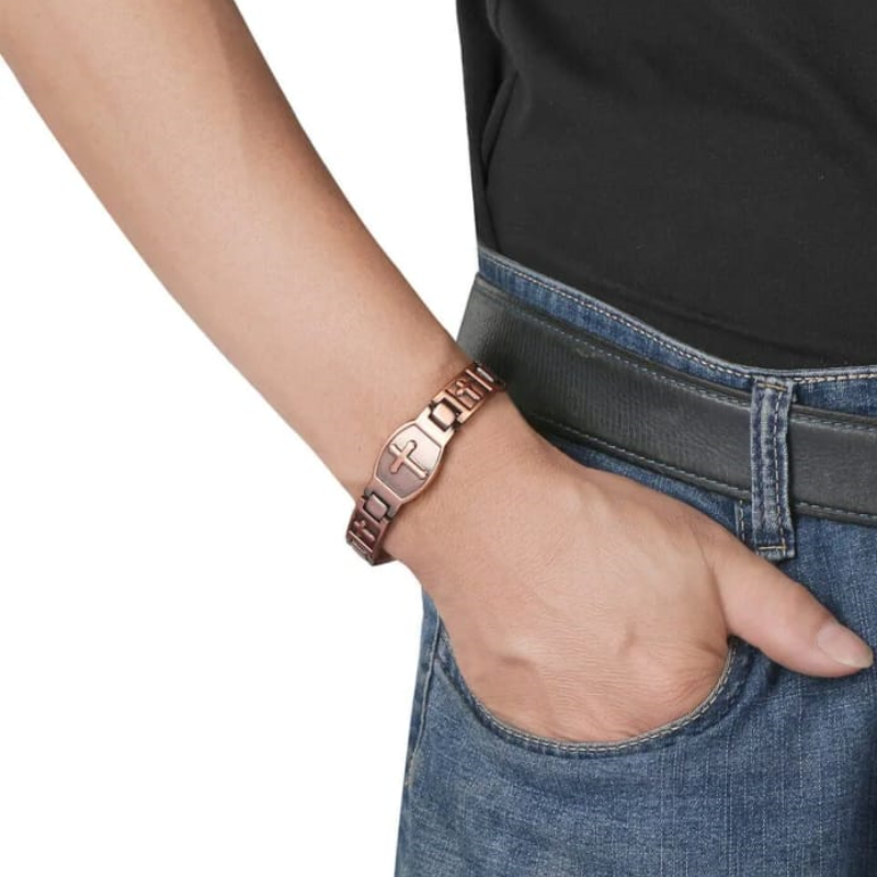 Pulsera Magnética de Cobre (Diseño Cruzado)