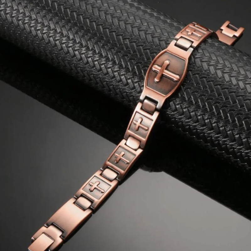 Pulsera Magnética de Cobre (Diseño Cruzado)